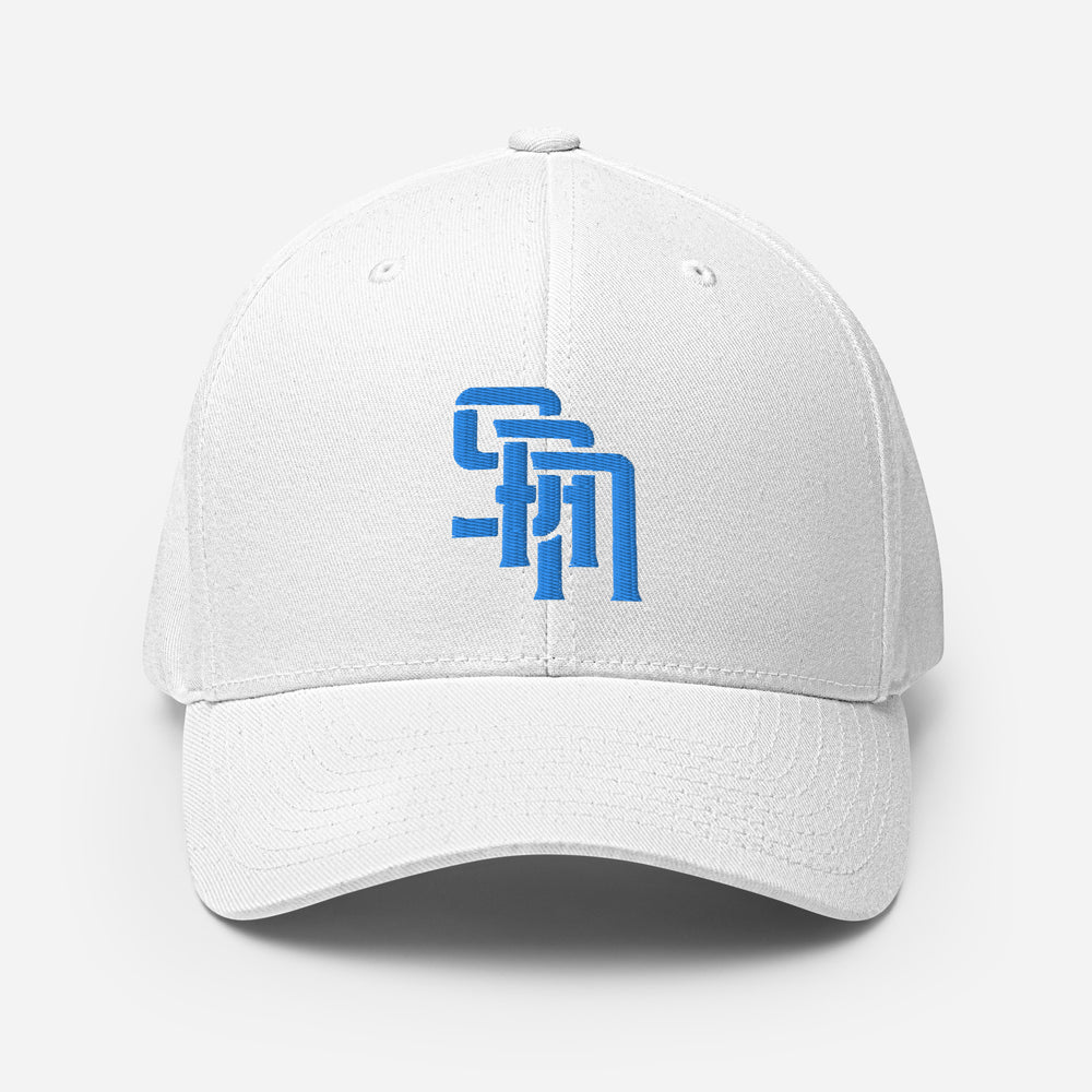 Gorra de sarga estructurada "SAN" | E Luna Brand PREMIUM | 4 logotipos con hilo aguamarina/verde azulado | Edición 3D Puff