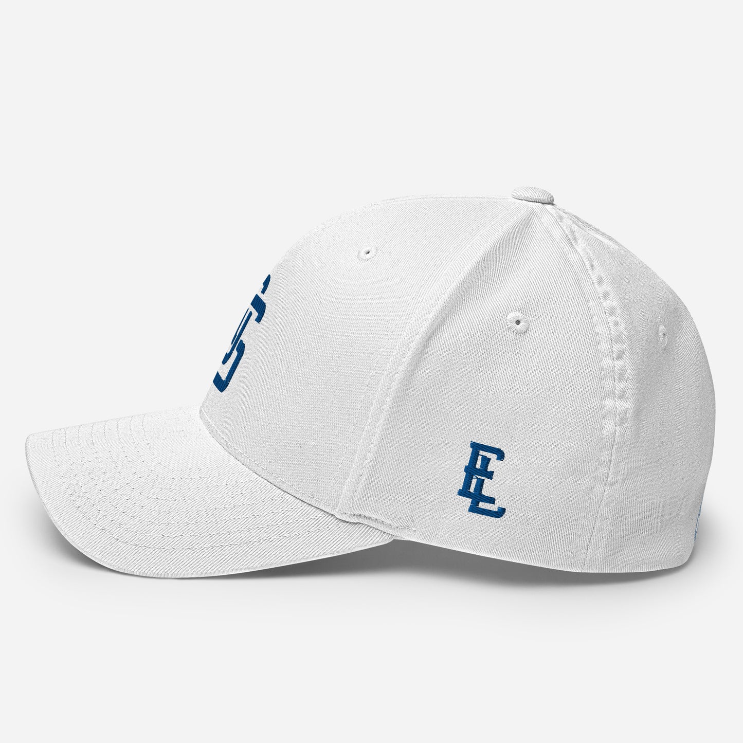 "LOS" Structured Twill Cap | Flexfit 6277 | E Luna SELECT Tricrest 3 Royal Thread Front, Left Side & Back Logos