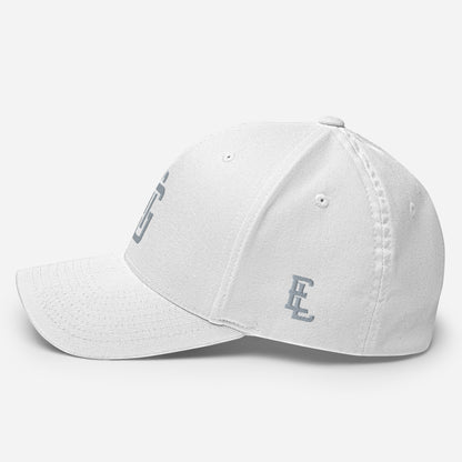 "ANG" Structured Twill Cap | Flexfit 6277 | E Luna SELECT Tricrest 3 Grey Thread Front, Left Side & Back Logos