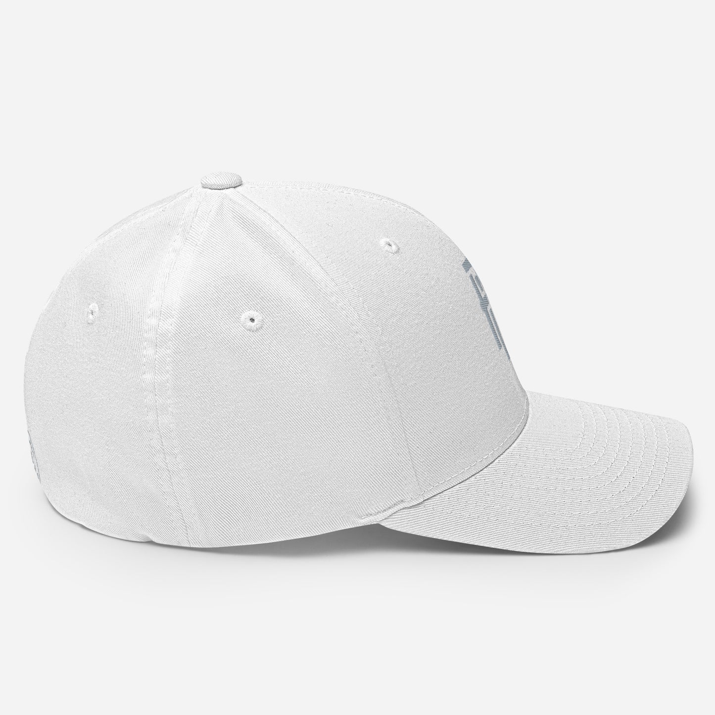 "ANG" Structured Twill Cap | Flexfit 6277 | E Luna SELECT Tricrest 3 Grey Thread Front, Left Side & Back Logos