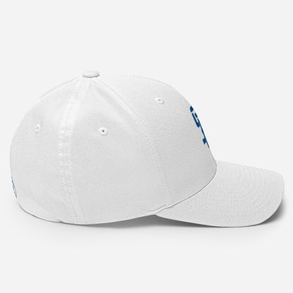 "SAN" Structured Twill Cap | Flexfit 6277 | E Luna Brand SELECT Tricrest 3 Royal Thread Logos: Front, Left & Back [3D Puff Edition]