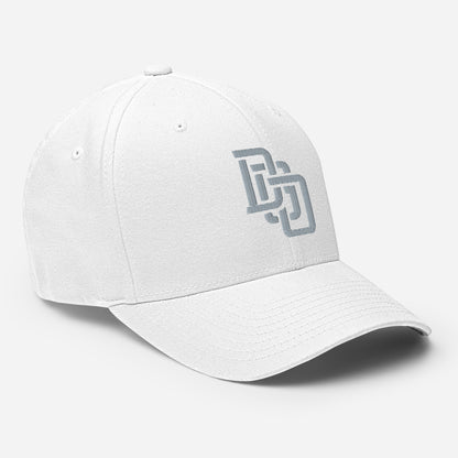 "DGO" Structured Twill Cap | Flexfit 6277 | E Luna SELECT Tricrest 3 Grey Thread Front, Left Side & Back Logos