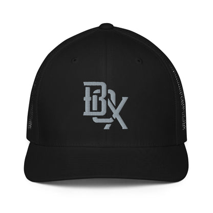 "BOX" Closed-Back Trucker Cap | Flexfit 6511 | E Luna CLASSIC Solocrest 1 Grey Thread Front Logo