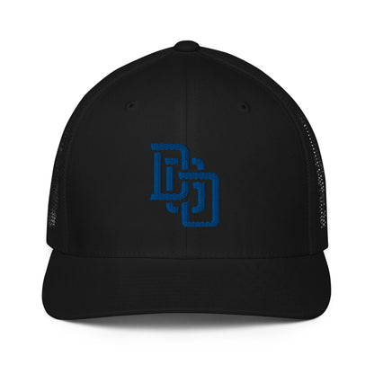 "DGO" Closed-Back Trucker Cap | Flexfit 6511 | E Luna CLASSIC Solocrest 1 Royal Thread Front Logo
