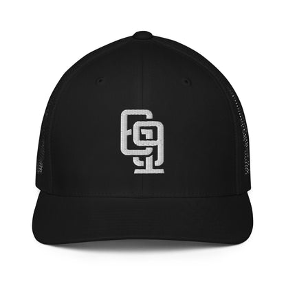 "619" Closed-Back Trucker Cap | Flexfit 6511 | E Luna CLASSIC Solocrest 1 White Thread Front Logo