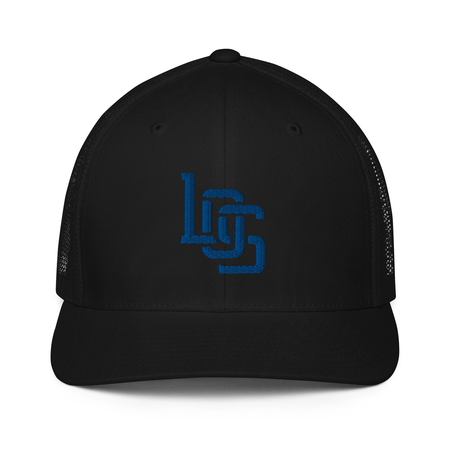 "LOS" Closed-Back Trucker Cap | Flexfit 6511 | E Luna CLASSIC Solocrest 1 Royal Thread Front Logo