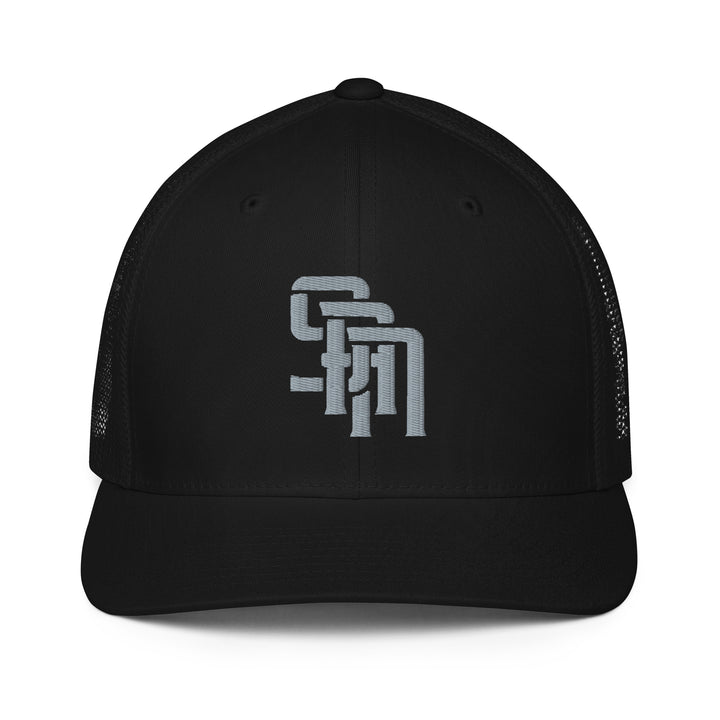 "SAN" Closed-Back Trucker Cap | E Luna Brand CLASSIC | 1 Grey Thread Logo | 3D Puff Edition