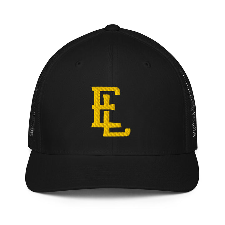 "EL" Closed-Back Trucker Cap | E Luna Brand CLASSIC | 1 Gold Thread Logo