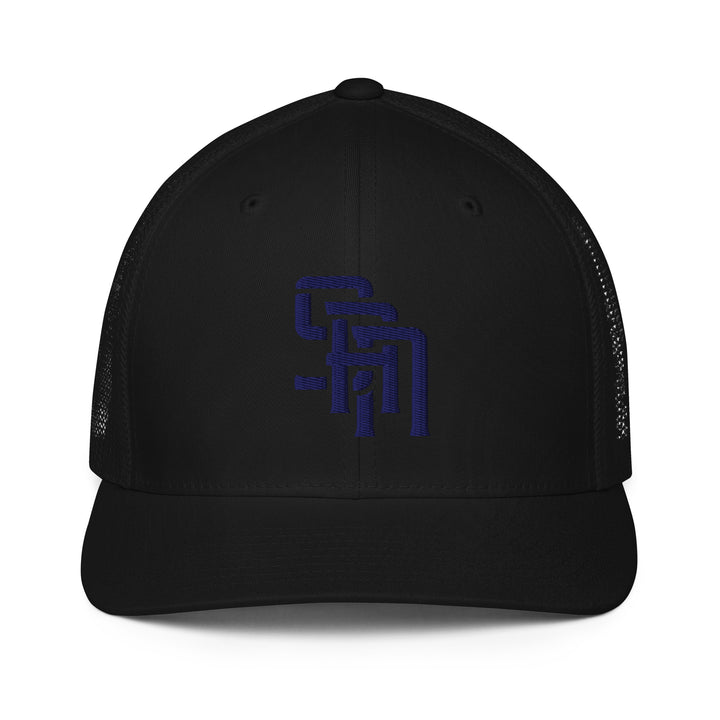 "SAN" 2.0 Closed-Back Trucker Cap | E Luna Brand CLASSIC | 1 Navy Thread Logo | 3D Puff Edition