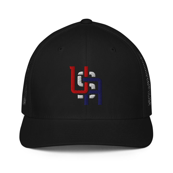 "USA" Closed-Back Trucker Cap | E Luna Brand CLASSIC | 1 Red, White, Blue Thread Logo | 3D Puff Edition