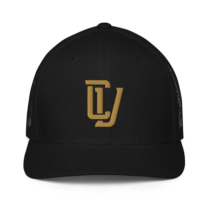 "CV" Closed-Back Trucker Cap | E Luna Brand CLASSIC | 1 Old Gold Thread Logo | 3D Puff Edition