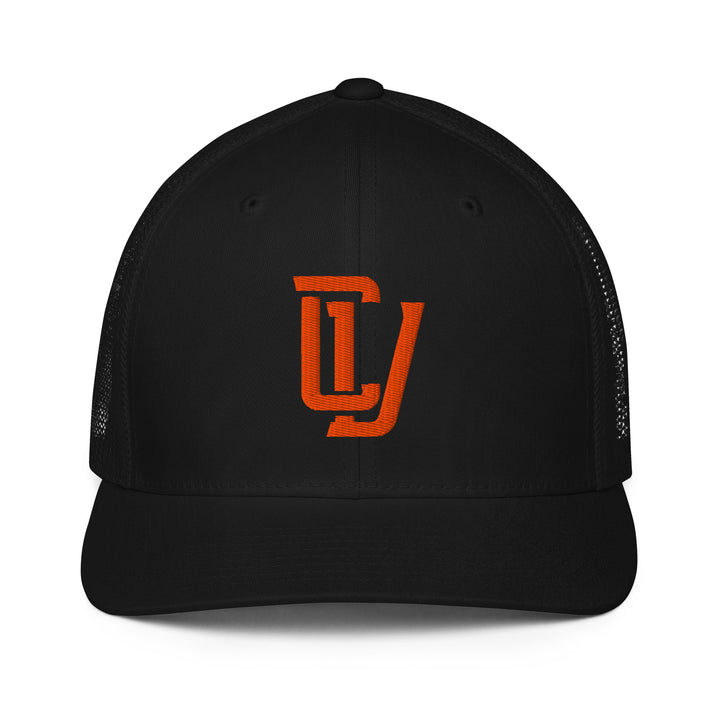 "CV" Closed-Back Trucker Cap | E Luna Brand CLASSIC | 1 Orange Thread Logo | 3D Puff Edition