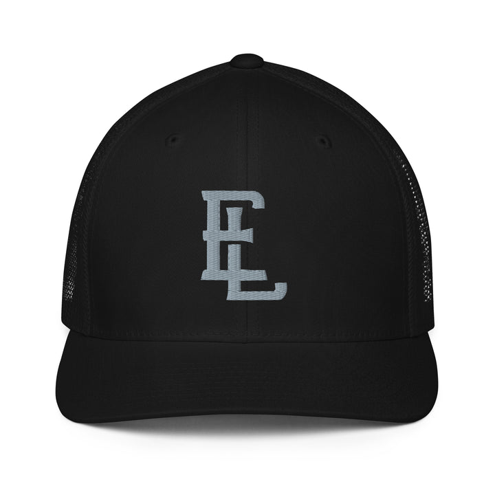 "EL" Closed-Back Trucker Cap | E Luna Brand CLASSIC | 1 Grey Thread Logo | 3D Puff Edition