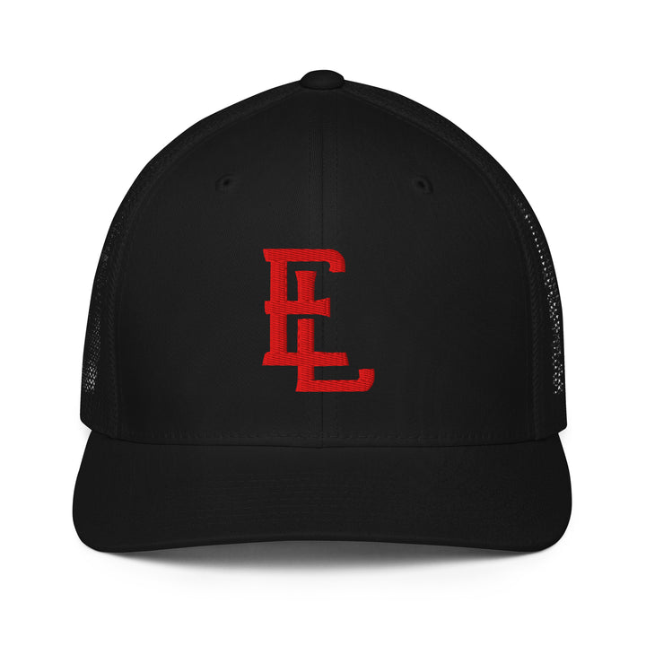 "EL" Closed-Back Trucker Cap | E Luna Brand CLASSIC | 1 Red Thread Logo | 3D Puff Edition