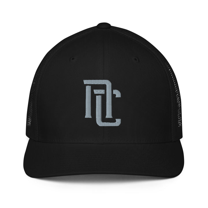 "NC" Closed-Back Trucker Cap | E Luna Brand CLASSIC | 1 Grey Thread Logo | 3D Puff Edition