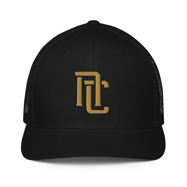"NC" Closed-Back Trucker Cap | E Luna Brand CLASSIC | 1 Old Gold Thread Logo | 3D Puff Edition