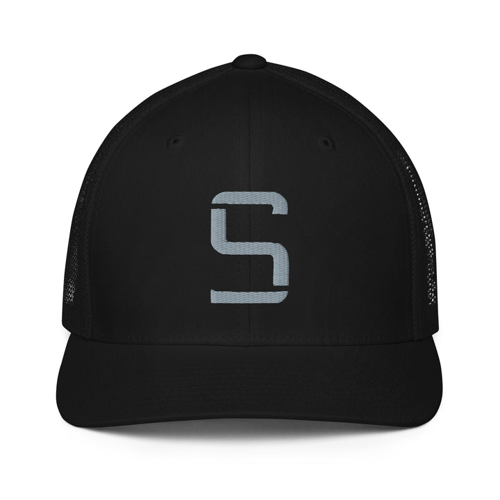 "S" Closed-Back Trucker Cap | E Luna Brand CLASSIC | 1 Grey Thread Logo | 3D Puff Edition