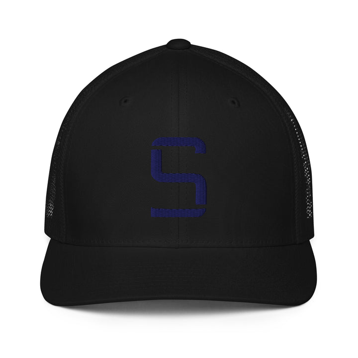 "S" Closed-Back Trucker Cap | E Luna Brand CLASSIC | 1 Navy Thread Logo | 3D Puff Edition