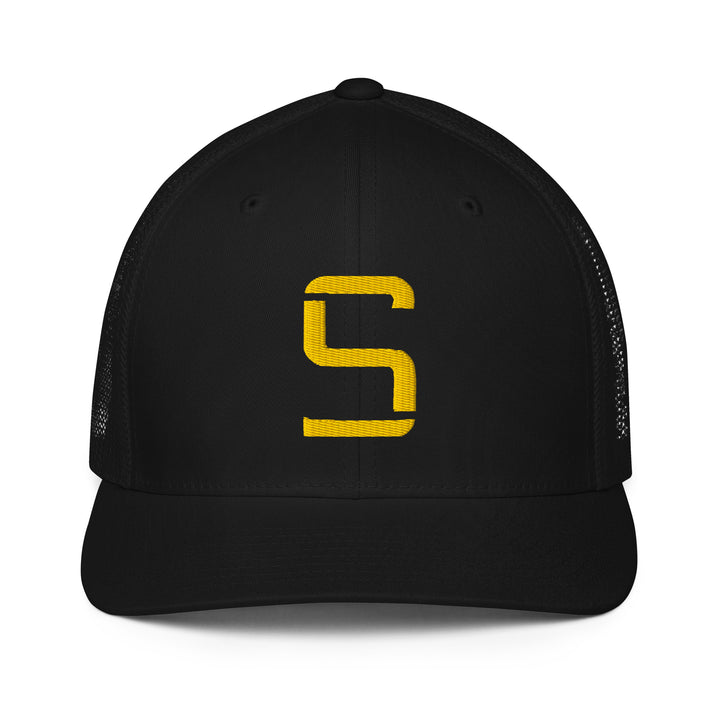 "S" Closed-Back Trucker Cap | E Luna Brand CORE | 1 Gold Thread Logo