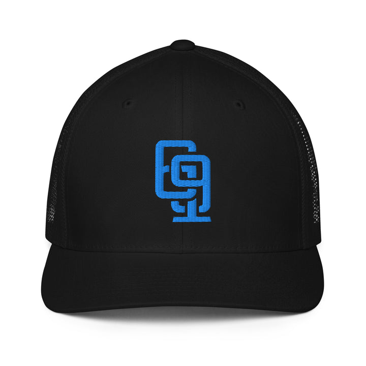 "619" Closed-Back Trucker Cap | E Luna Brand CLASSIC | 1 Aqua/Teal Thread Logo | 3D Puff Edition