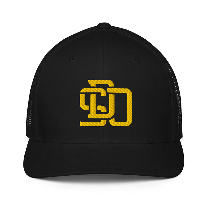"SDO" Closed-Back Trucker Cap | E Luna Brand CLASSIC | 1 Gold Thread Logo | 3D Puff Edition