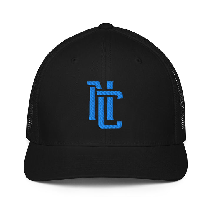 "NC" 2.0 Closed-Back Trucker Cap | E Luna Brand CLASSIC | 1 Aqua/Teal Thread Logo | 3D Puff Edition