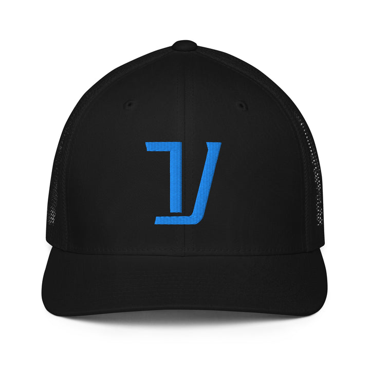 "V" Closed-Back Trucker Cap | E Luna Brand CORE | 1 Aqua/Teal Thread Logo