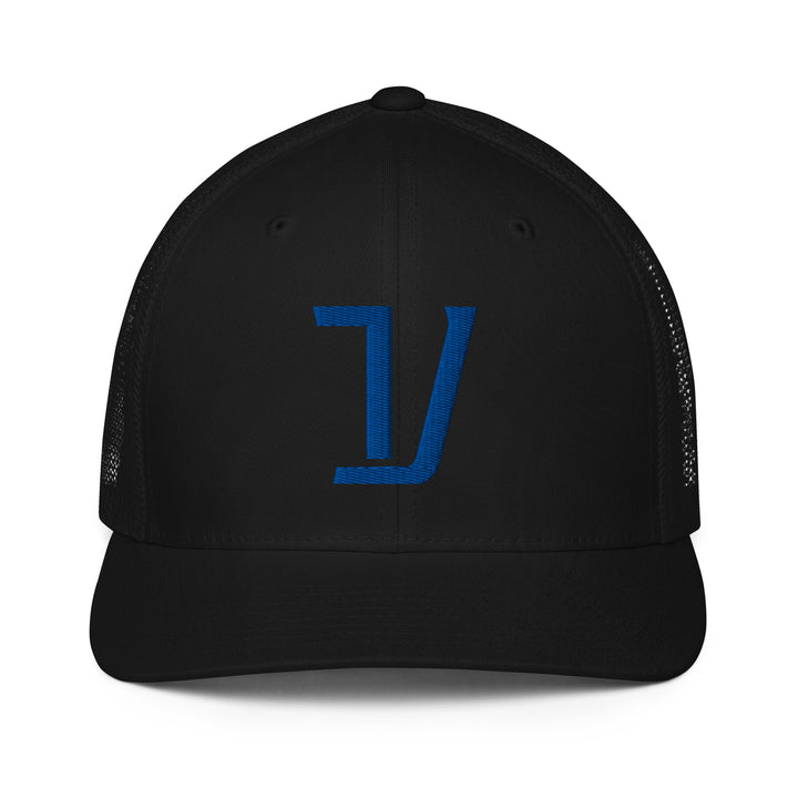 "V" Closed-Back Trucker Cap | E Luna Brand CLASSIC | 1 Royal Thread Logo | 3D Puff Edition