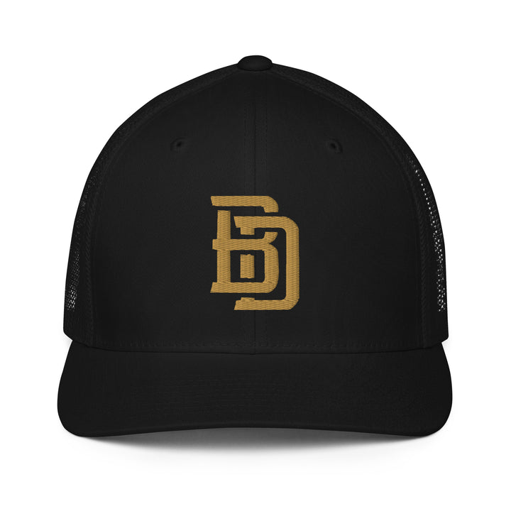 "BD" Closed-Back Trucker Cap | E Luna Brand CORE | 1 Old Gold Thread Logo