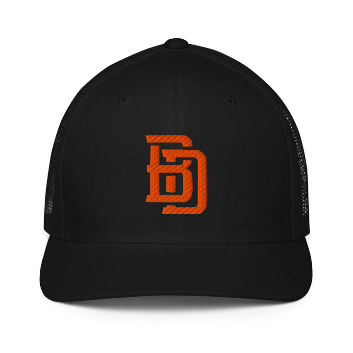"BD" Closed-Back Trucker Cap | E Luna Brand CORE | 1 Orange Thread Logo