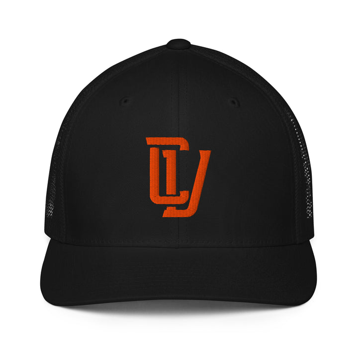 "CV" Closed-Back Trucker Cap | E Luna Brand CLASSIC | 1 Orange Thread Logo | 3D Puff Edition