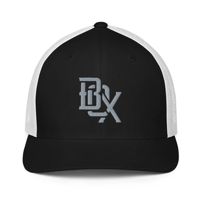 "BOX" Closed-Back Trucker Cap | Flexfit 6511 | E Luna CLASSIC Solocrest 1 Grey Thread Front Logo