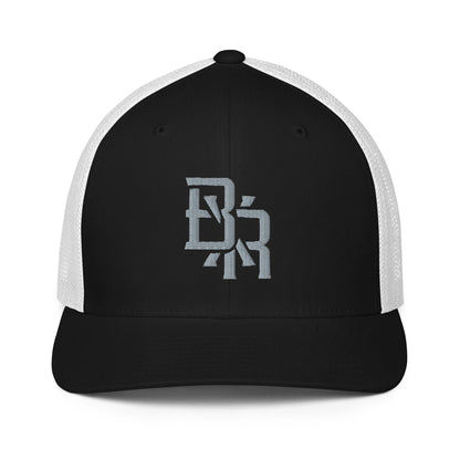 "BXR" Closed-Back Trucker Cap | Flexfit 6511 | E Luna CLASSIC Solocrest 1 Grey Thread Front Logo