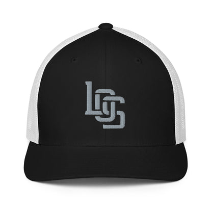 "LOS" Closed-Back Trucker Cap | Flexfit 6511 | E Luna CLASSIC Solocrest 1 Grey Thread Front Logo