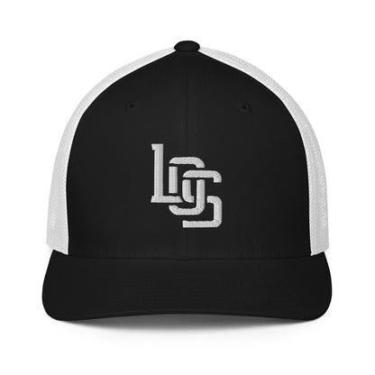 "LOS" Closed-Back Trucker Cap | Flexfit 6511 | E Luna CLASSIC Solocrest 1 White Thread Front Logo