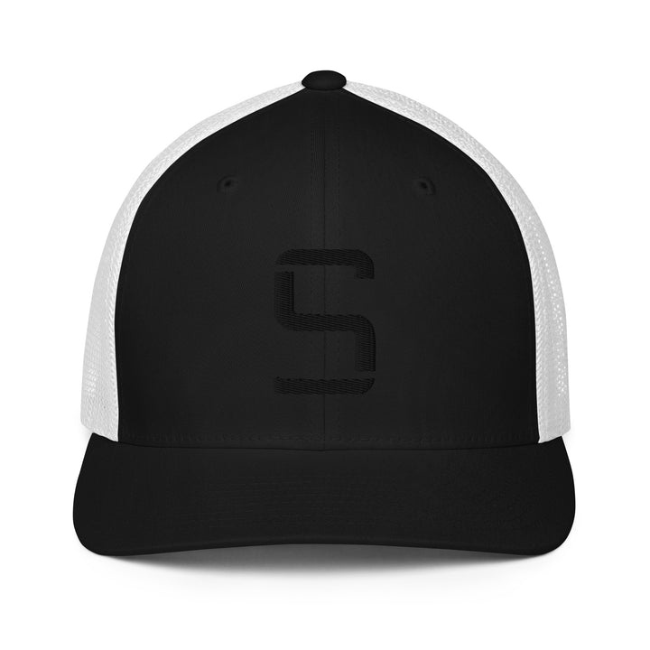 "S" Closed-Back Trucker Cap | E Luna Brand CLASSIC | 1 Black Thread Logo | 3D Puff Edition