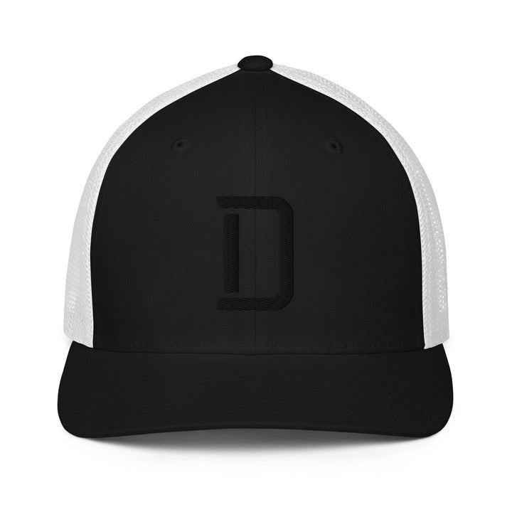 "D" Closed-Back Trucker Cap | E Luna Brand CLASSIC | 1 Black Thread Logo | 3D Puff Edition