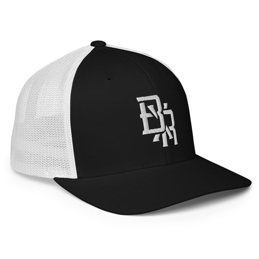 "BXR" Closed-Back Trucker Cap | Flexfit 6511 | E Luna CLASSIC Solocrest 1 White Thread Front Logo