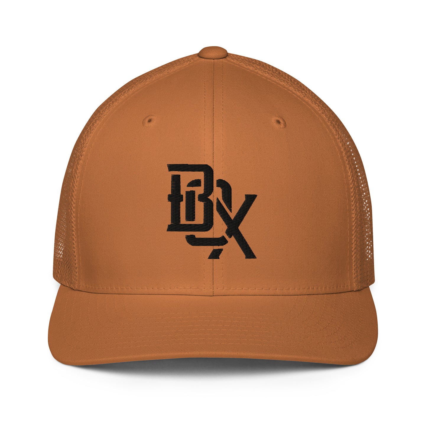 "BOX" Closed-Back Trucker Cap | Flexfit 6511 | E Luna CLASSIC Solocrest 1 Black Thread Front Logo