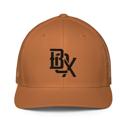 "BOX" Closed-Back Trucker Cap | Flexfit 6511 | E Luna CLASSIC Solocrest 1 Black Thread Front Logo