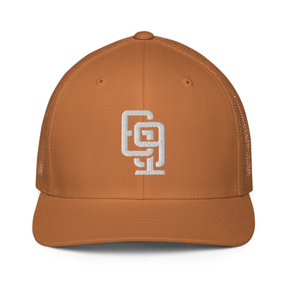 "619" Closed-Back Trucker Cap | Flexfit 6511 | E Luna CLASSIC Solocrest 1 White Thread Front Logo