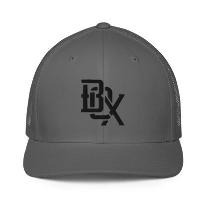 "BOX" Closed-Back Trucker Cap | Flexfit 6511 | E Luna CLASSIC Solocrest 1 Black Thread Front Logo