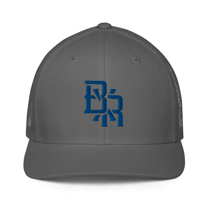 "BXR" Closed-Back Trucker Cap | Flexfit 6511 | E Luna CLASSIC Solocrest 1 Royal Thread Front Logo