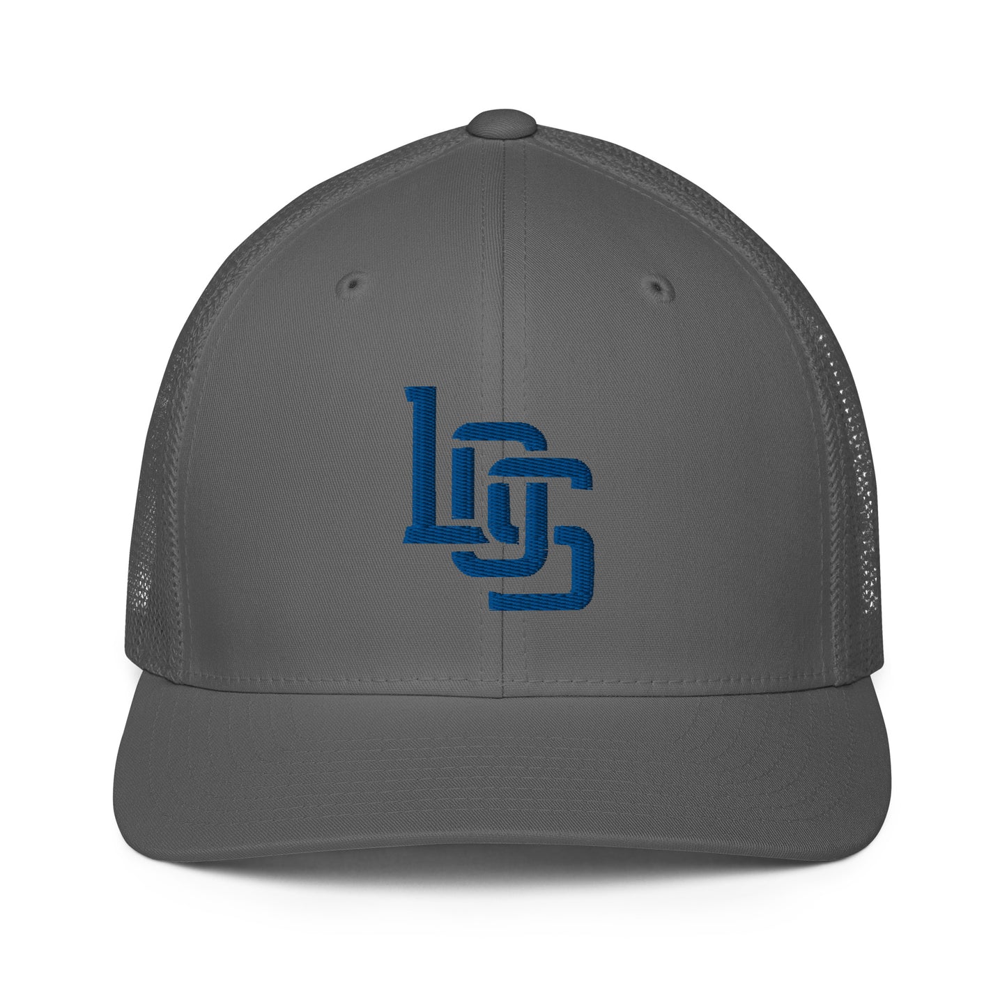 "LOS" Closed-Back Trucker Cap | Flexfit 6511 | E Luna CLASSIC Solocrest 1 Royal Thread Front Logo