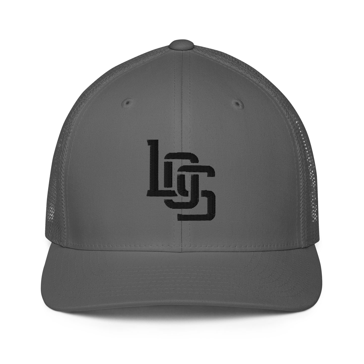 "LOS" Closed-Back Trucker Cap | Flexfit 6511 | E Luna CLASSIC Solocrest 1 Black Thread Front Logo