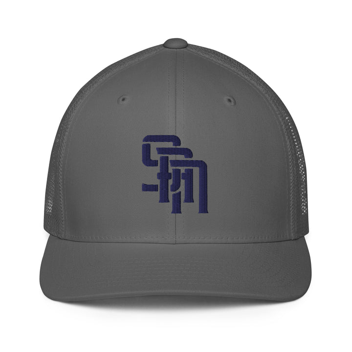 "SAN" Closed-Back Trucker Cap | E Luna Brand CLASSIC | 1 Navy Thread Logo | 3D Puff Edition