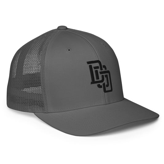 "DGO" Closed-Back Trucker Cap | Flexfit 6511 | E Luna CLASSIC Solocrest 1 Black Thread Front Logo