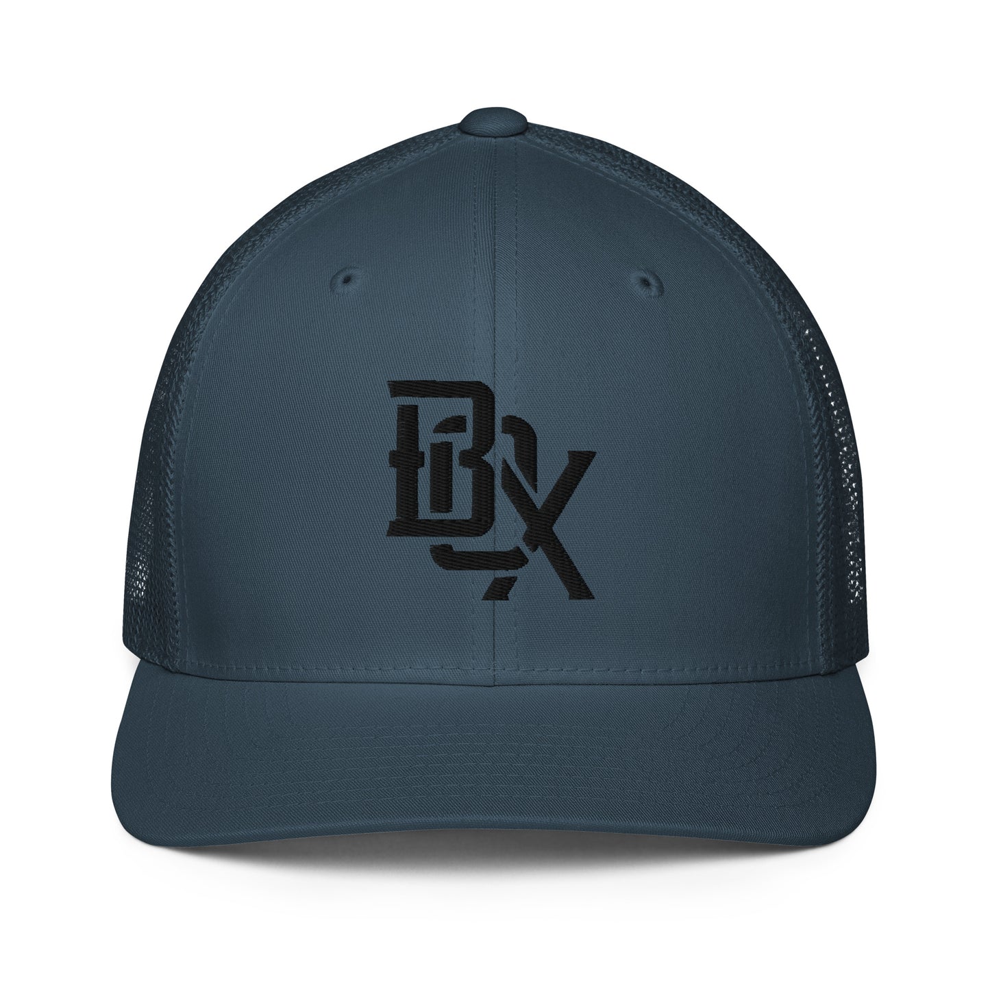 "BOX" Closed-Back Trucker Cap | Flexfit 6511 | E Luna CLASSIC Solocrest 1 Black Thread Front Logo