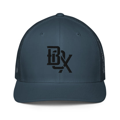 "BOX" Closed-Back Trucker Cap | Flexfit 6511 | E Luna CLASSIC Solocrest 1 Black Thread Front Logo