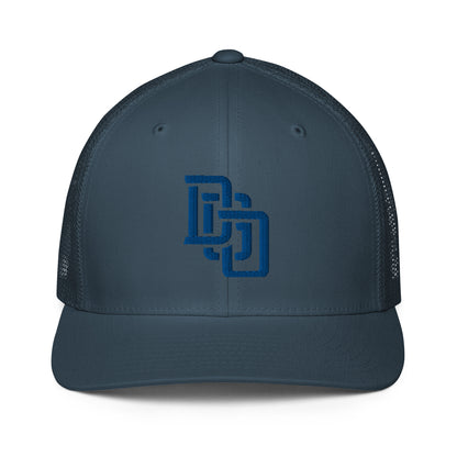 "DGO" Closed-Back Trucker Cap | Flexfit 6511 | E Luna CLASSIC Solocrest 1 Royal Thread Front Logo